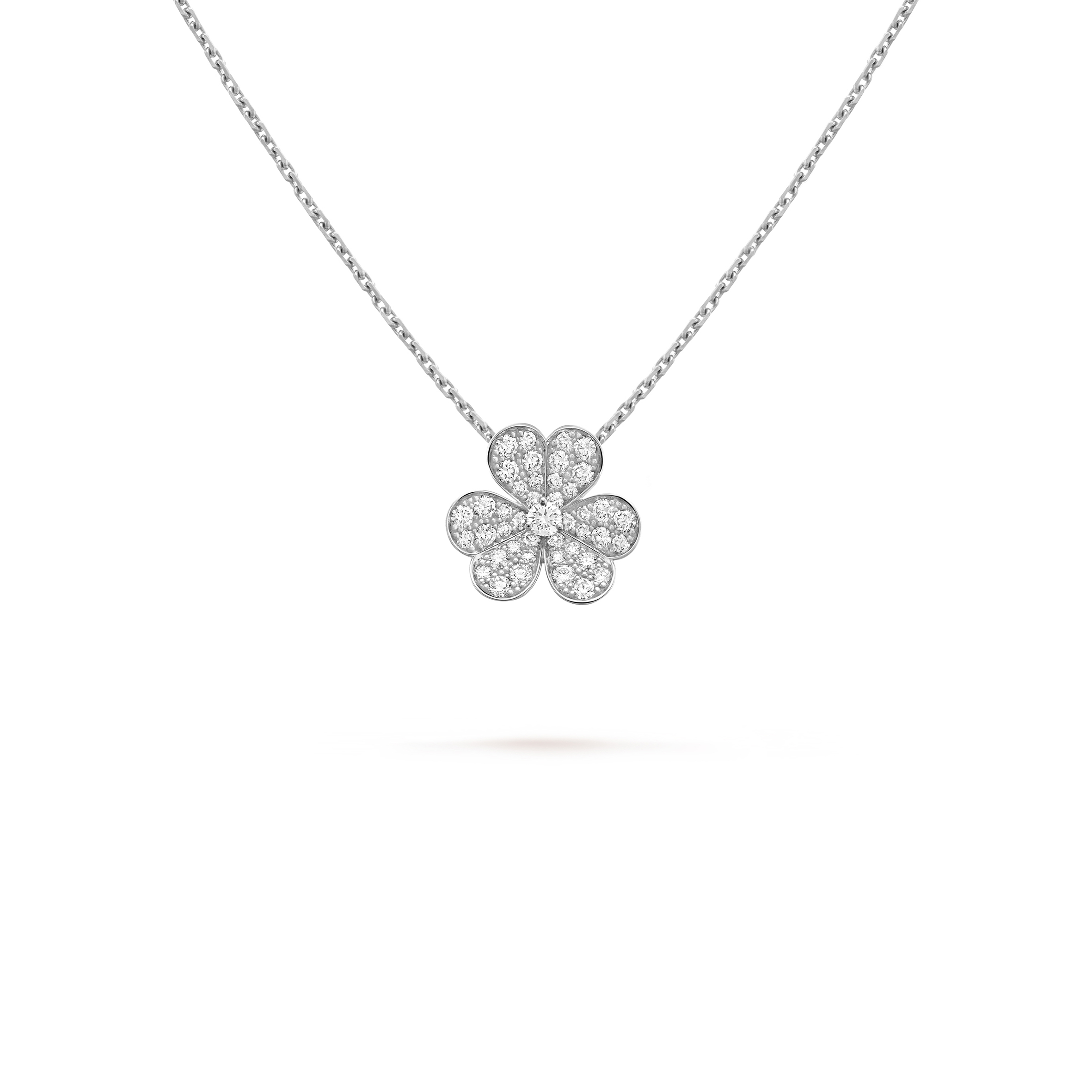 VAN CLEEF ARPELS FRIVOLE PENDANT, SMALL MODEL - WHITE GOLD, DIAMOND  VCARD31800